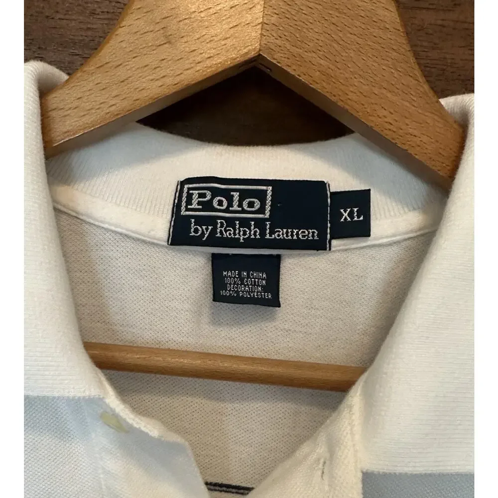 Vintage Polo Ralph Lauren Sweden Flag‎ Polo Shirt Size XL #3 Cotton